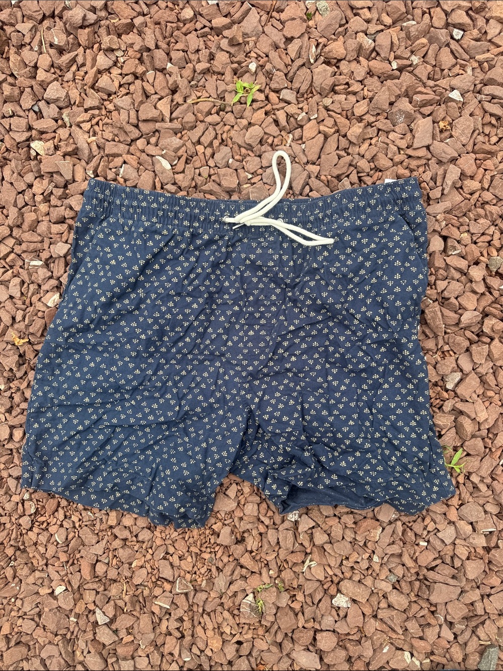 Nautica Navy Micro-Print Drawstring Shorts